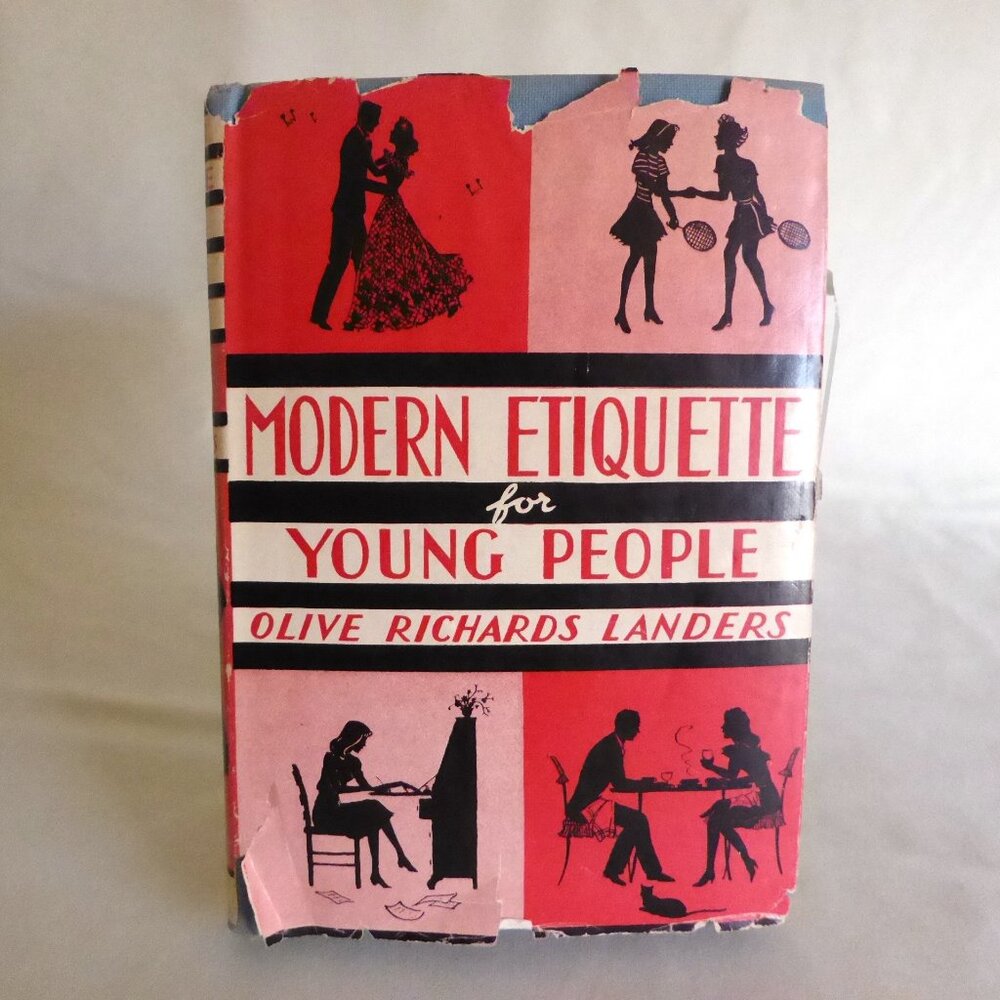 VINTAGE 1936 MODERN ETIQUETTE FOR YOUNG PEOPLE HARD COVER MANNERS BOOK